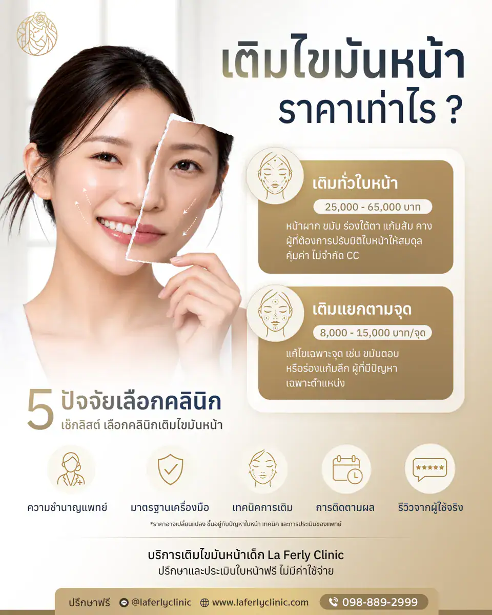 เติมไขมันหน้า ราคาเท่าไร ? เทียบเรตทั่วหน้า VS เฉพาะจุด