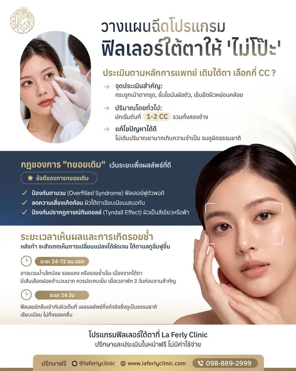 ตอบชัด โปรแกรมฉีดฟิลเลอร์ใต้ตากี่วันเห็นผล เติมยังไงไม่ให้ล้น ดูยังไง ?